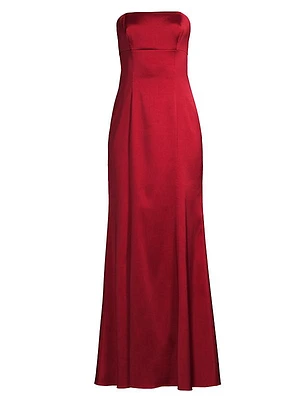 Satin Strapless A-Line Gown