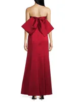 Satin Strapless A-Line Gown