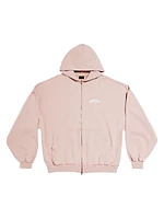 Back Flip Round Zip-Up Hoodie Oversized