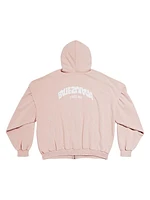 Back Flip Round Zip-Up Hoodie Oversized