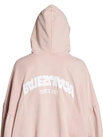 Back Flip Round Zip-Up Hoodie Oversized