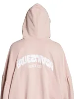 Back Flip Round Zip-Up Hoodie Oversized