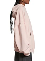 Back Flip Round Zip-Up Hoodie Oversized