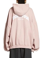 Back Flip Round Zip-Up Hoodie Oversized