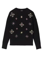 Mainline Rhinestone-Embellished Knit Sweater
