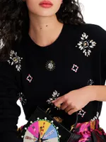 Mainline Rhinestone-Embellished Knit Sweater