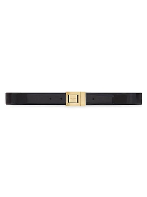 Male Buckle Belt In Shiny Leather