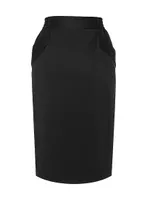 Pencil Skirt Silk Satin Crepe