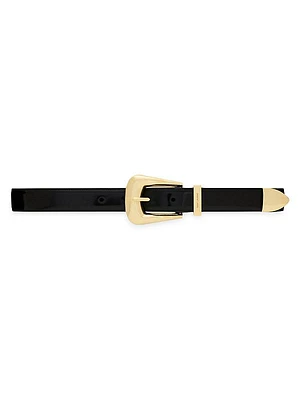 Folk Buckle Belt in Brushed Leather