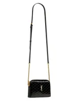 Gaby Zipped Pouch In Quilted Patent Leather