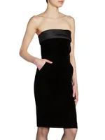 Strapless Pencil Dress Velvet