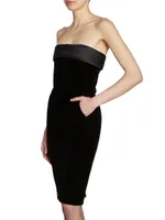 Strapless Pencil Dress Velvet