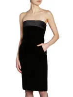 Strapless Pencil Dress Velvet