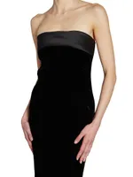 Strapless Pencil Dress Velvet