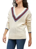 Sibley Wool-Blend Cable-Knit Sweater