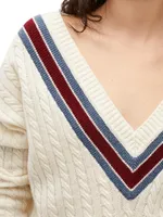 Sibley Wool-Blend Cable-Knit Sweater