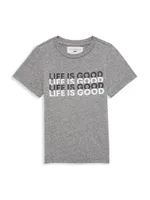 Little Kid's & 'Life Is Good' Crewneck T-Shirt