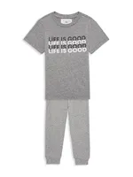 Little Kid's & 'Life Is Good' Crewneck T-Shirt
