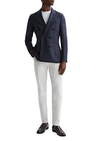 Wool-Blend Double-Breasted Blazer