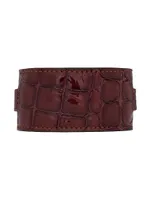 Le Carre Large Bracelet Crocodile-Embossed Leather And Metal