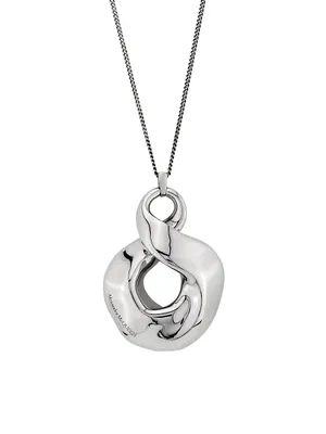 Silvertone Twisted Pendant Necklace