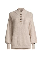 Cozy Cotton-Blend Henley Sweater