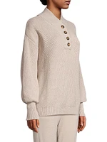 Cozy Cotton-Blend Henley Sweater