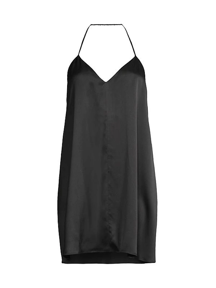 Silk Halterneck Mini-Slipdress