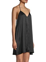 Silk Halterneck Mini-Slipdress