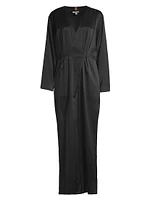 Washable Silk Long-Sleeve Jumpsuit