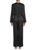 Washable Silk Long-Sleeve Jumpsuit