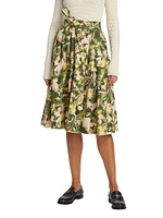 Floating Iris Floral A-Line Skirt