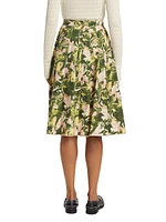 Floating Iris Floral A-Line Skirt