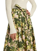 Floating Iris Floral A-Line Skirt