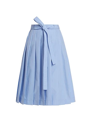 Knife-Pleated A-Line Skirt