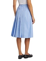 Knife-Pleated A-Line Skirt