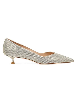 Eva 35MM Iridescent Leather Kitten-Heel Pumps