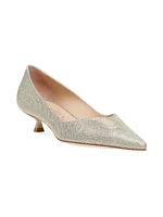 Eva 35MM Iridescent Leather Kitten-Heel Pumps