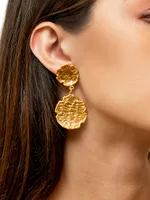 Swan 22K-Gold-Plated Drop Earrings