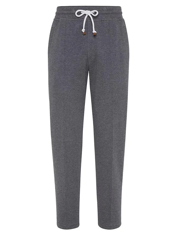 Techno Cotton French Terry Trousers With Crête Detail