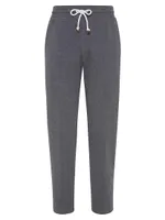 Techno Cotton French Terry Trousers With Crête Detail