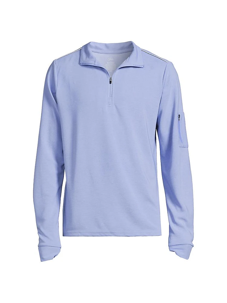 Slim-Fit Textured Quarter-Zip Sweatshirt