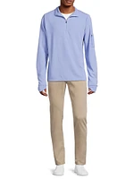 Slim-Fit Textured Quarter-Zip Sweatshirt