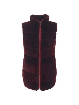 Shearling Lamb Vest With Quilted Back