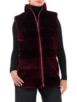 Shearling Lamb Vest With Quilted Back