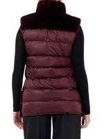 Shearling Lamb Vest With Quilted Back