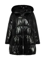 Quilted Parka with Shearling Lamb Trim