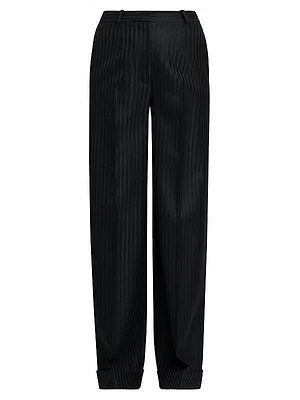 Bibal Striped Wool Wide-Leg Pants