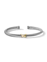 X Crossover Bracelet With 18K Yellow Gold 4mm