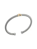 X Classic Cable Station Bracelet Sterling Silver